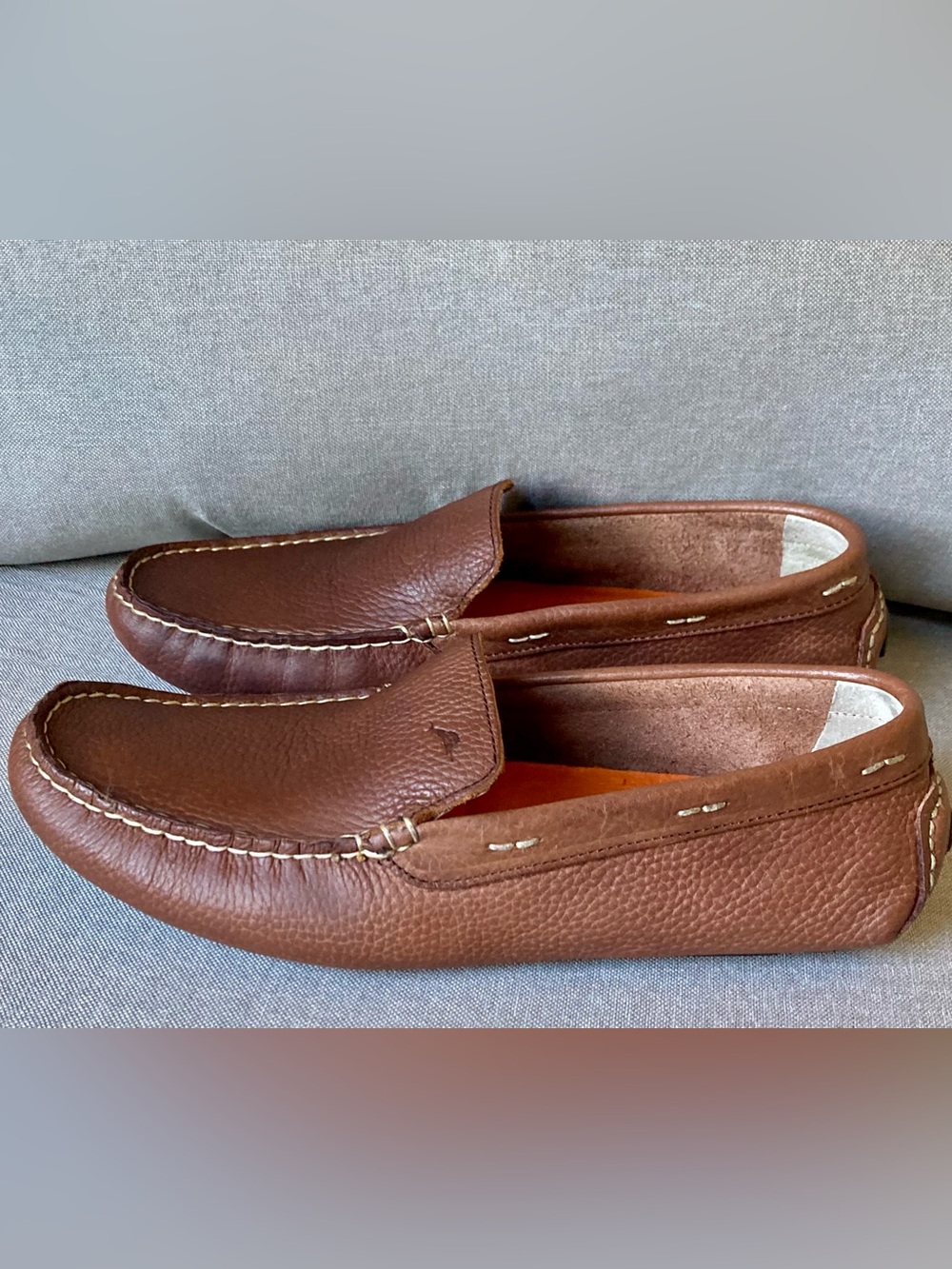 Tommy Bahama Pagota Brown Pebble Leather Driving Loafers Moccasins Men’s 8.5M